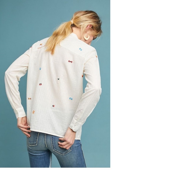 Anthropologie NORA EMBELLISHED BUTTONDOWN BLOUSE - Picture 2 of 4